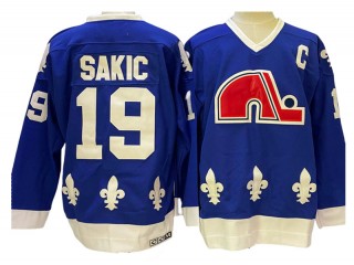 Quebec Nordiques #19 Joe Sakic Blue Vintage CCM Jersey