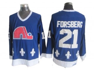 Quebec Nordiques #21 Peter Forsberg Blue Vintage CCM Jersey