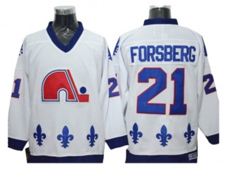 Quebec Nordiques #21 Peter Forsberg White Vintage CCM Jersey