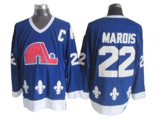 Quebec Nordiques #22 Mario Marois Blue Vintage CCM Jersey