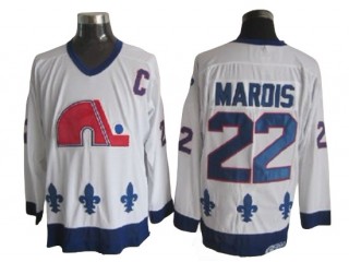 Quebec Nordiques #22 Mario Marois White Vintage CCM Jersey