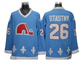 Quebec Nordiques #26 Peter Stastny Light Blue Vintage CCM Jersey