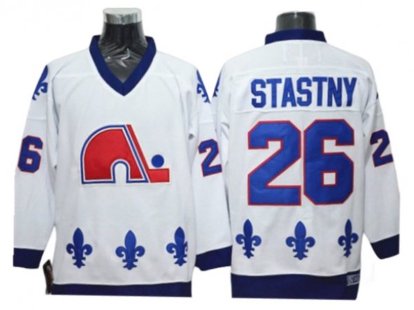 Quebec Nordiques #26 Peter Stastny White Vintage CCM Jersey