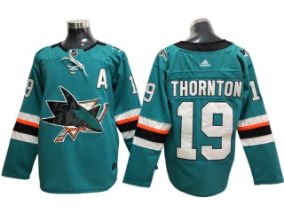 San Jose Sharks #19 Joe Thornton Teal Home Jersey
