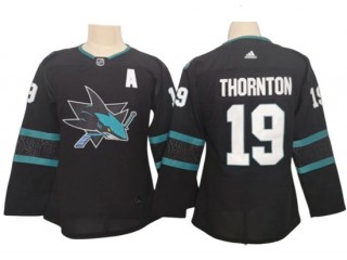 Women's San Jose Sharks #19 Joe Thornton Jersey - Teal/Black