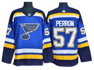 St. Louis Blues #57 David Perron Blue Home Jersey