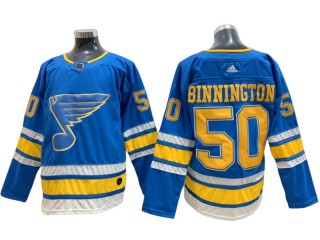 St. Louis Blues #50 Jordan Binnington Blue Alternate Jersey