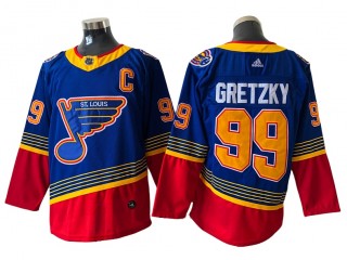 St. Louis Blues #99 Wayne Gretzky Blue-Red Vintage Jersey