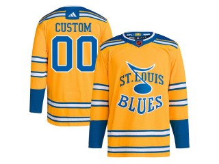 Custom St. Louis Blues Yellow Reverse Retro 2.0 Jersey