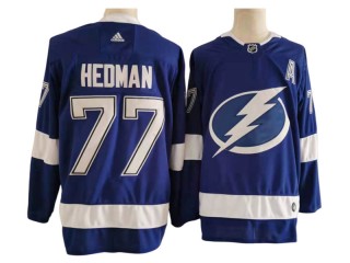 Tampa Bay Lightning #77 Victor Hedman Blue Home Jersey