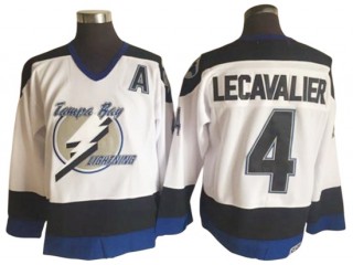 Tampa Bay Lightning #4 Vincent Lecavalier Vintage CCM Jersey - Black/White