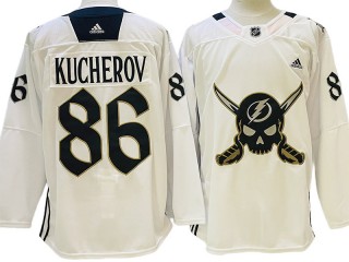 Tampa Bay Lightning #86 Nikita Kucherov White Gasparilla Jersey