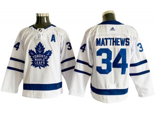 Toronto Maple Leafs #34 Auston Matthews White Away Jersey