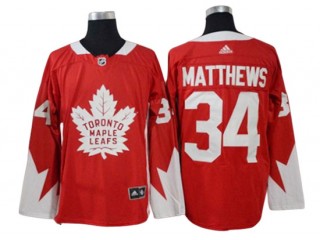 Toronto Maple Leafs #34 Auston Matthews Red Jersey