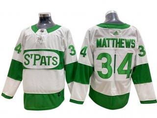 Toronto Maple Leafs #34 Auston Matthews White St. Pats Jersey