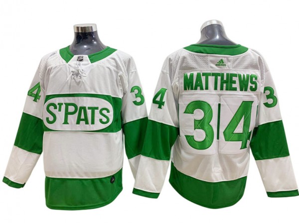 Toronto Maple Leafs #34 Auston Matthews White St. Pats Jersey