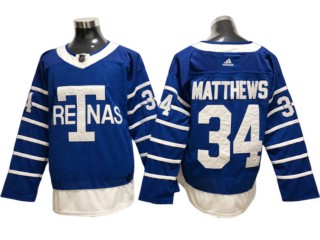 Toronto Maple Leafs #34 Auston Matthews Blue 1918 Arenas Jersey
