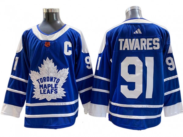 Toronto Maple Leafs #91 John Tavares Blue Reverse Retro 2.0 Jersey