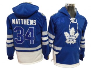 Toronto Maple Leafs #34 Auston Matthews Hoodie - Blue/White