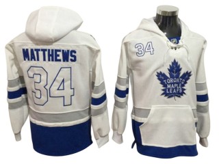 Toronto Maple Leafs #34 Auston Matthews Hoodie - Blue/White