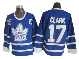 Toronto Maple Leafs #17 Wendel Clark Blue 1991 Vintage 75TH CCM Jersey