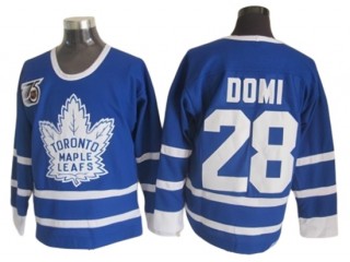Toronto Maple Leafs #28 Tie Domi Blue 1991 Vintage 75TH CCM Jersey
