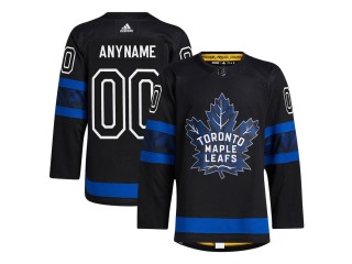 Custom Toronto Maple Leafs Black Alternate Reversible Jersey