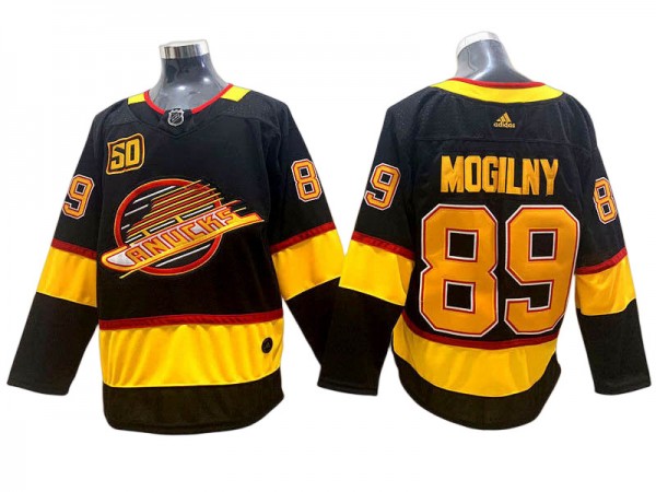Vancouver Canucks #89 Alexander Mogilny Black 50TH Jersey
