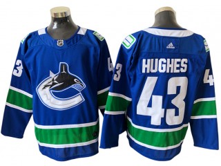 Vancouver Canucks #43 Quinn Hughes Blue Home Jersey
