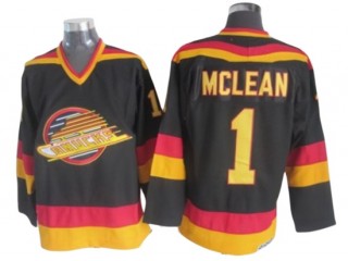 Vancouver Canucks #1 Kirk McLean 1989 Vintage CCM Jersey - Black/Yellow