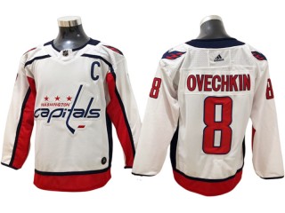 Washington Capitals #8 Alex Ovechkin White Away Jersey