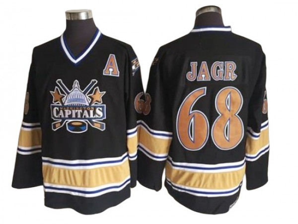 Washington Capitals #68 Jaromir Jagr Black Vintage CCM Jersey