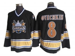 Washington Capitals #8 Alex Ovechkin Black Vintage CCM Jersey