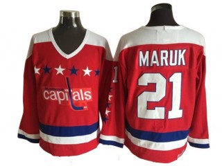 Washington Capitals #21 Dennis Maruk Red 1980 Vintage CCM Jersey