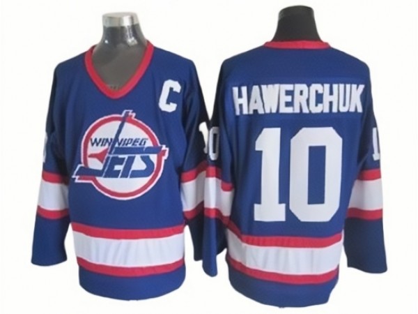 Winnipeg Jets #10 Dale Hawerchuk Blue 1992 Vintage CCM Jersey
