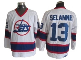 Winnipeg Jets #13 Teemu Selanne White 1992 Vintage CCM Jersey