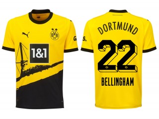 Dortmund #22 Bellingham Home 23/24 Soccer Jersey