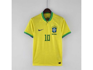 Brazil #10 Neymar Jr 2022 Home Soccer Jersey