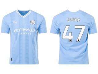Manchester City #47 PHIL FODEN Home 23/24 Soccer Jersey